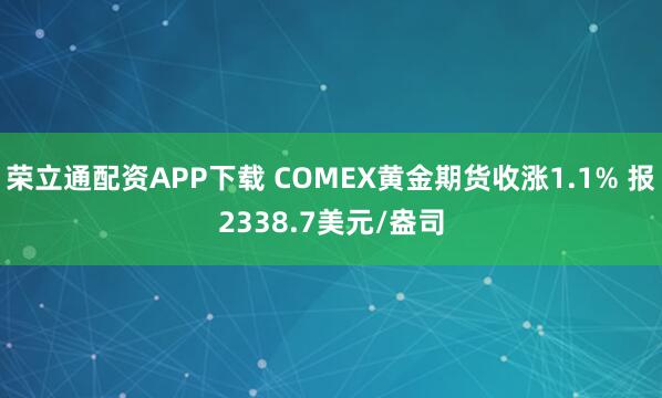 荣立通配资APP下载 COMEX黄金期货收涨1.1% 报2338.7美元/盎司