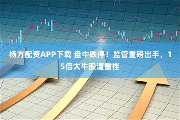 杨方配资APP下载 盘中跌停！监管重磅出手，15倍大牛股遭重挫